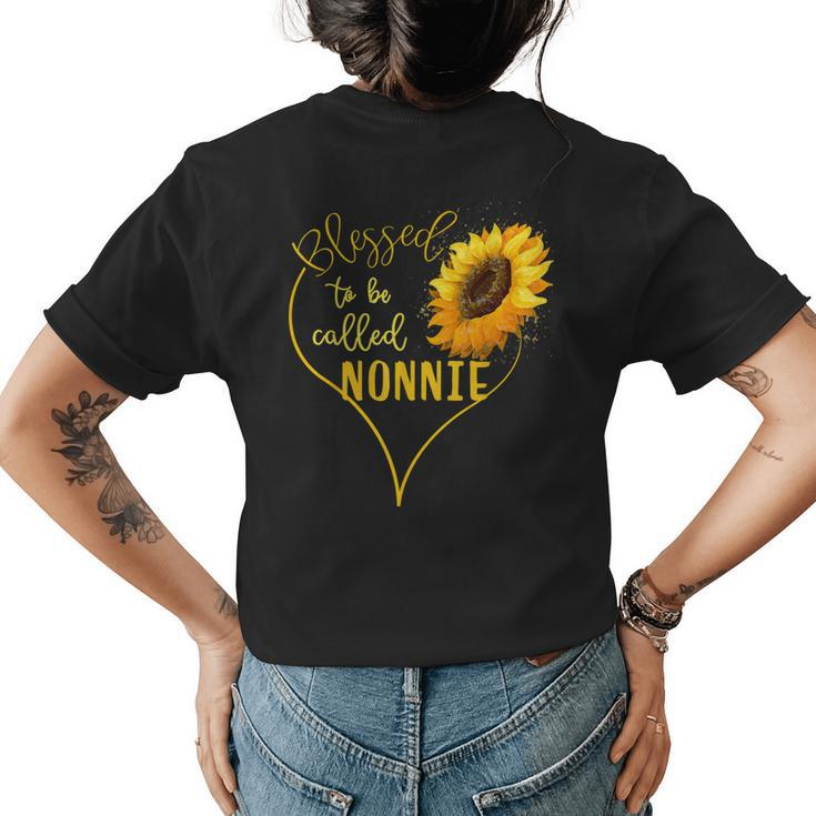 Sunflower Heart Blessed To Be Called Nonnie Womens Back Print T-shirt