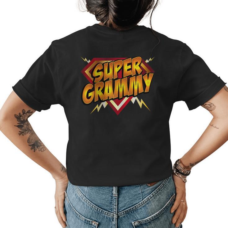Super Grammy Superhero Grandmothers Comic Book Women Gift For Womens Womens Back Print T-shirt