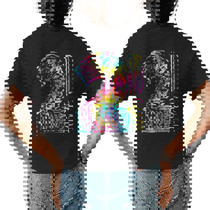 Tie Dye 2Nd Grade Typography Team 2Nd Grade Teacher Womens Back Print T-shirt