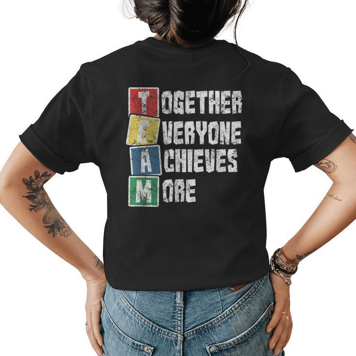 Together Everyone Achieves More  Team Distressed  Womens Back Print T-shirt