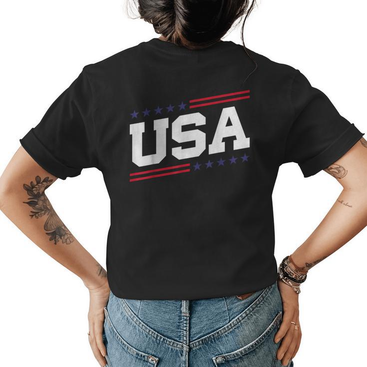 Usa 4Th Of July United States America American Men Women   Women's Crewneck Short Sleeve Back Print T-shirt