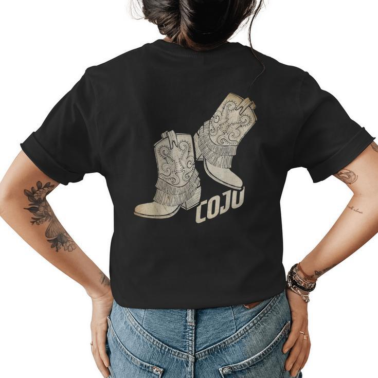 Vintage Cojo Cowboys Boots Western Texas  Cowgirl Howdy Womens Back Print T-shirt