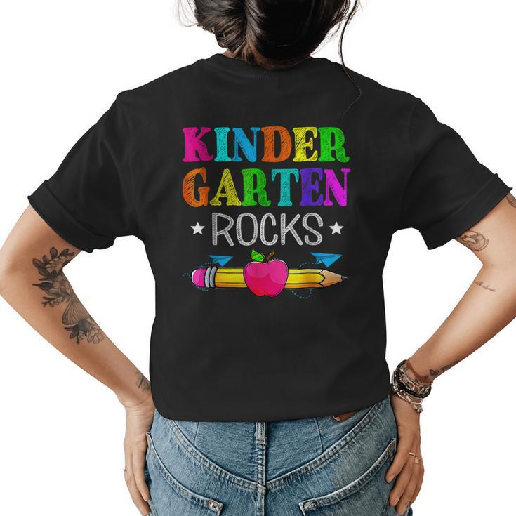 Vintage Kindergarten Rocks Teacher Student Back To School  Womens Back Print T-shirt