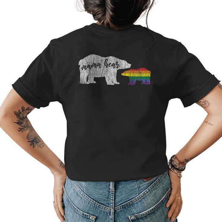 Vintage Mama Bear Love Proud Mom Family Matching Gay Lgbtq  Womens Back Print T-shirt
