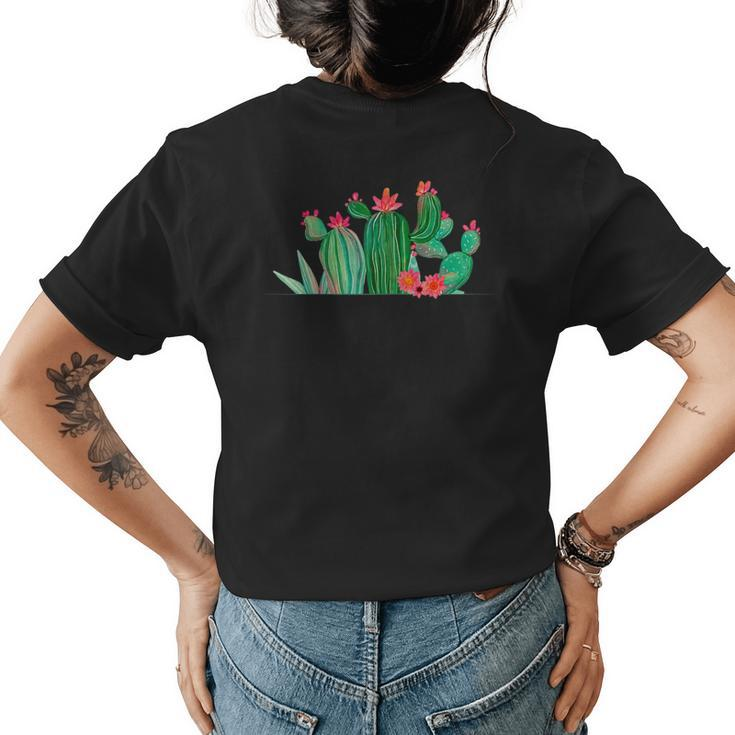 Western Country Cowgirl Cactus Graphic Printed Gift For Womens Womens Back Print T-shirt