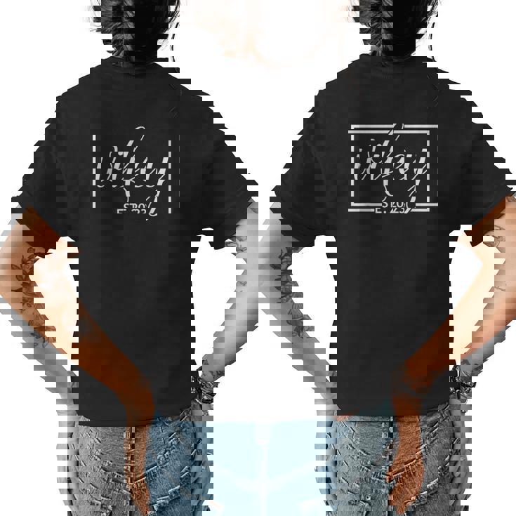 Wifey Est 2023 Wife Hubby Married Couple Matching Wedding  Funny Gifts For Wife Womens Back Print T-shirt