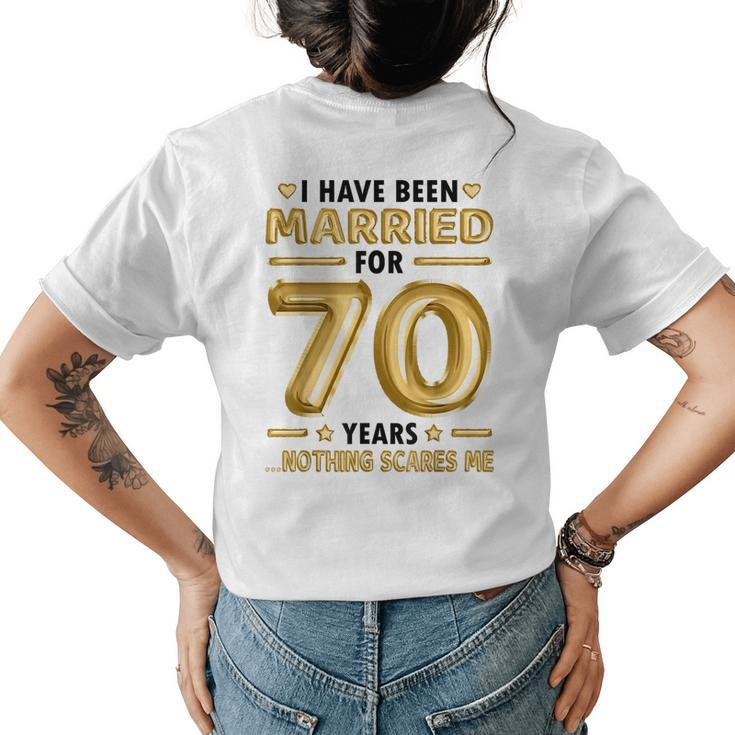 70 Years Marriage 70Th Wedding Anniversary Funny Matching  Womens Back Print T-shirt