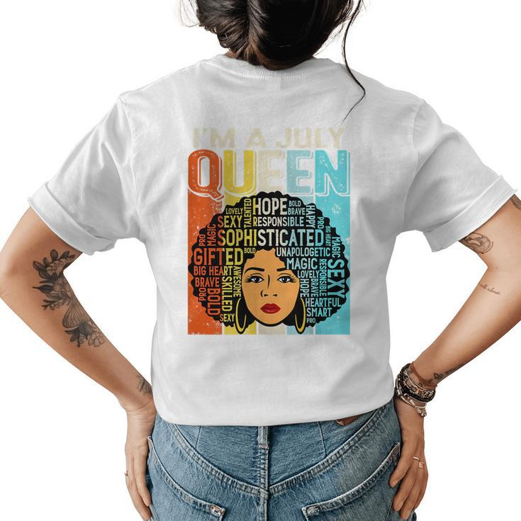 Birthday Junenth Queen Black History July Girls Retro  Womens Back Print T-shirt