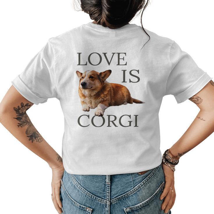Corgi  Men Women Boys Girls Kids Love Dog Mom Gift   Womens Back Print T-shirt