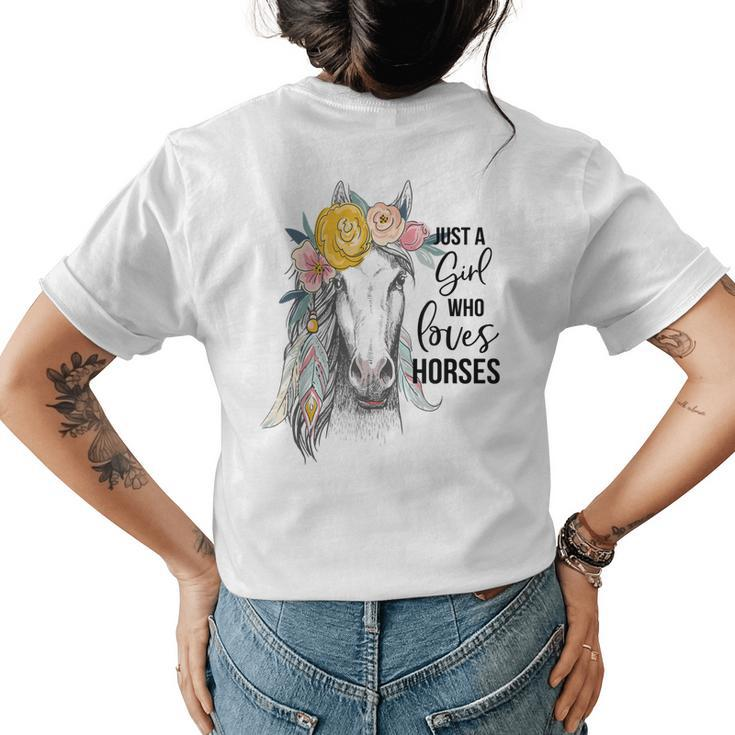 Cowgirl For Girls Who Love Horses Cute Hippy Western Gift For Women Womens Back Print T-shirt