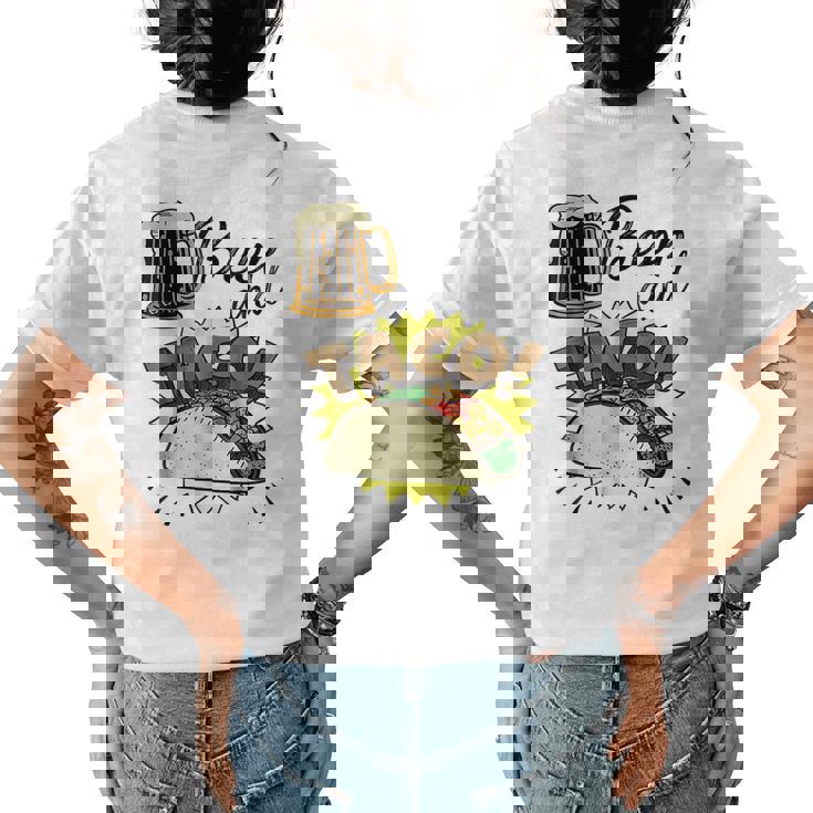 Funny Beer And Tacos Lover Tacos Funny Gifts Womens Back Print T-shirt