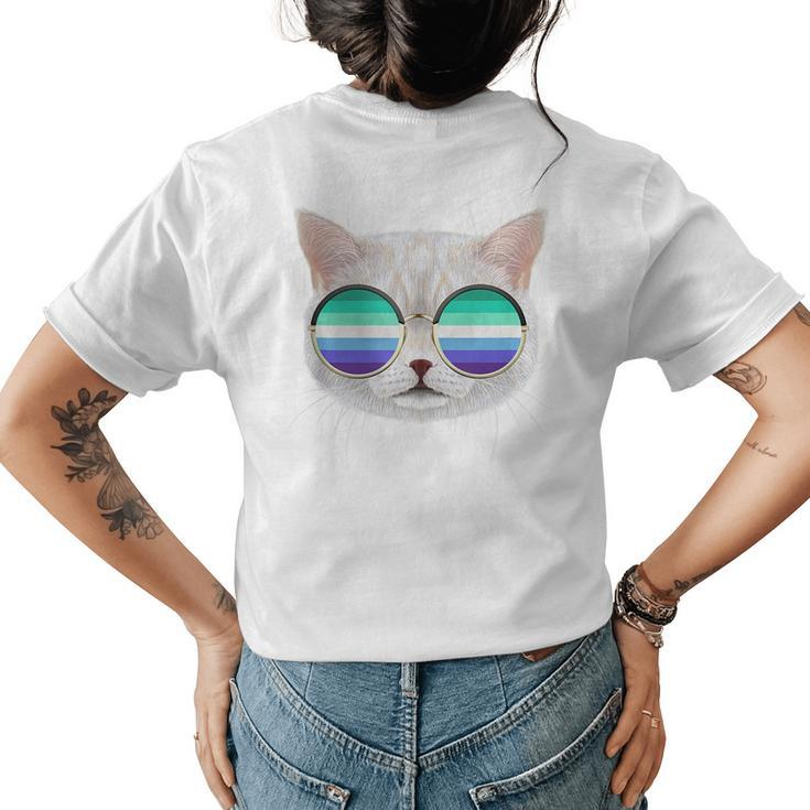 Gay Man Rainbow Mlm Flag For Cat Dad Male Gay Men Pride Mlm  Womens Back Print T-shirt