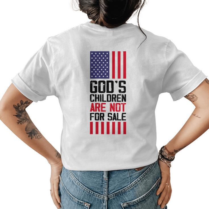 Gods Children Are Not For Sale Us Flag Christian Gift For Womens Womens Back Print T-shirt