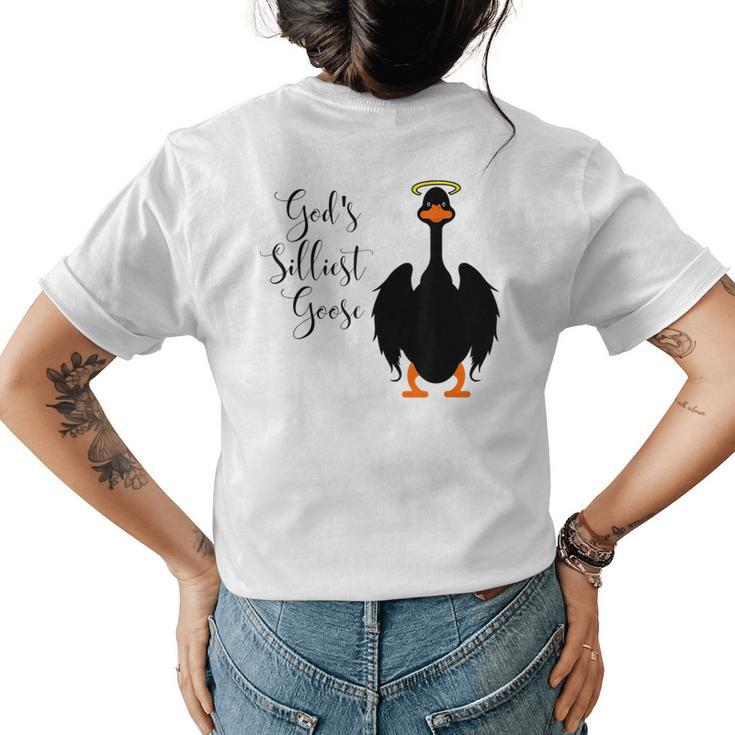Gods Silliest Goose Black  Womens Back Print T-shirt