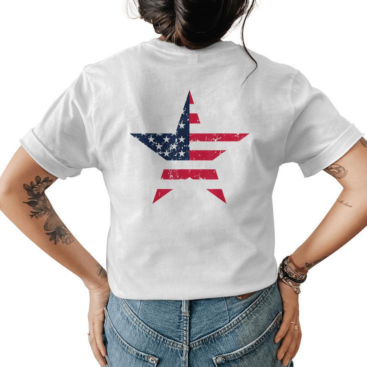 Happy 4Th Of July Usa American Flag Star Funny Men Women Usa Funny Gifts Womens Back Print T-shirt
