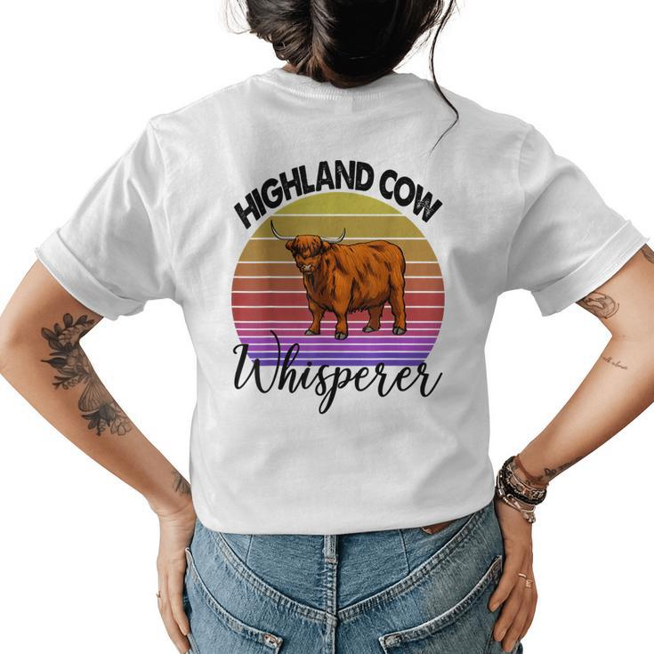 Highland Cow Whisperer Strong Violent Cow Women Womens Back Print T-shirt