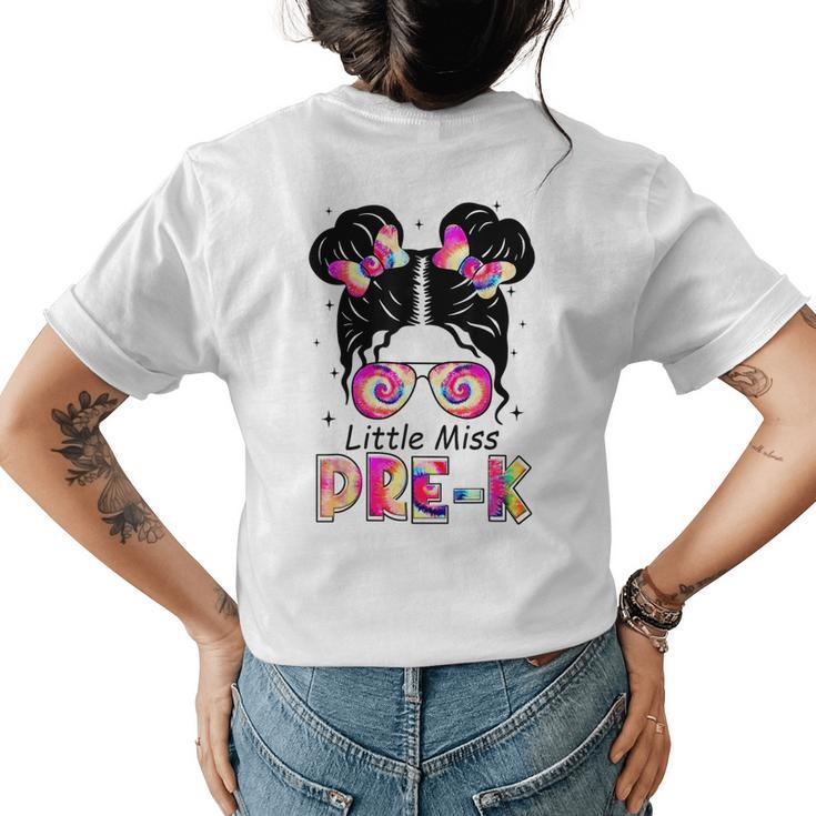 Little Miss Prek Girls Back To School  Daughter Prek Funny Gifts For Daughter Womens Back Print T-shirt