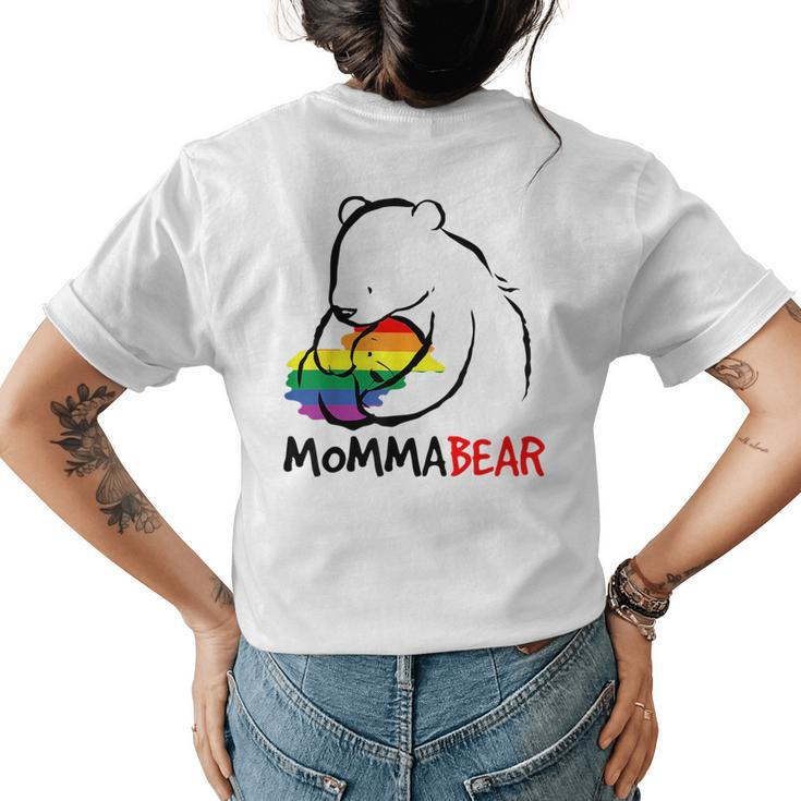 Momma Bear Gay Pride Proud Mom Mothers Day Lgbt Mama  Womens Back Print T-shirt