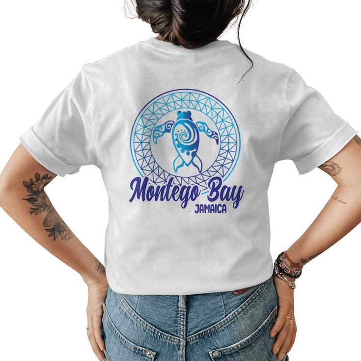 Montego Bay Jamaica Souvenirs Tribal Sea Turtle Vacation  Womens Back Print T-shirt