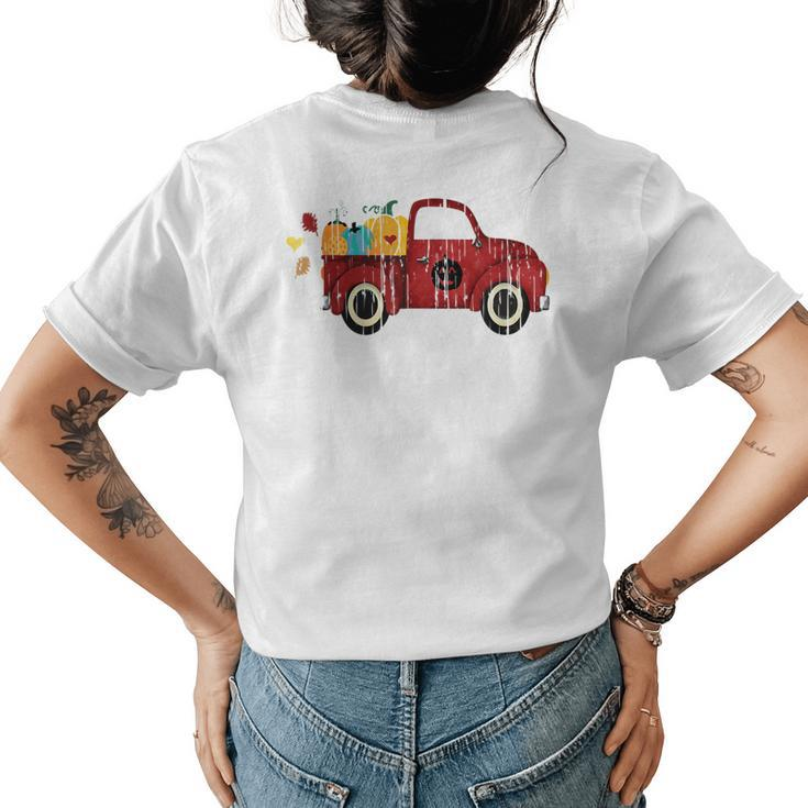 Old Country Pumpkin Vintage Farm Truck Cute Fall Halloween Halloween Womens T-shirt Back Print