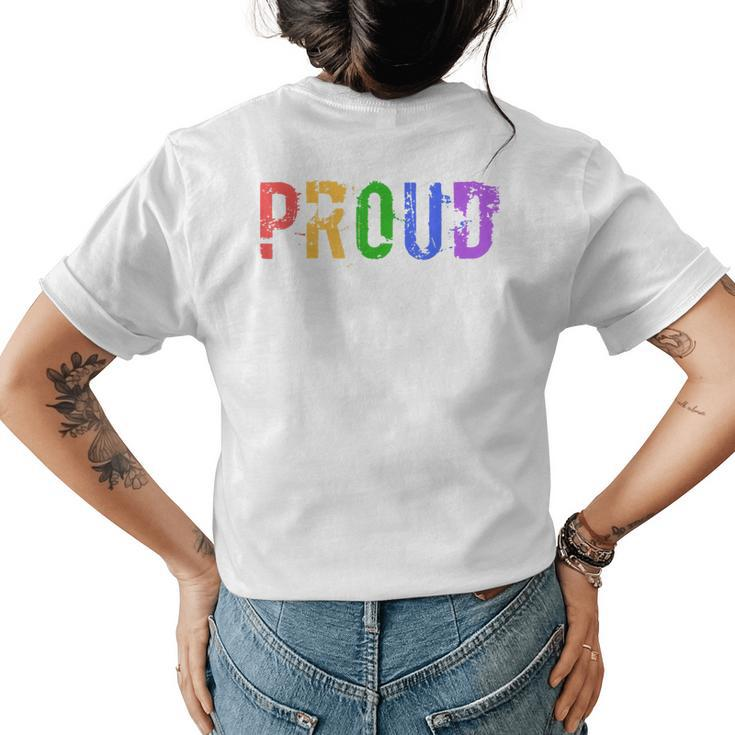 Proud Lgbtq Ally Rainbow Gay Pride Support   Womens Back Print T-shirt