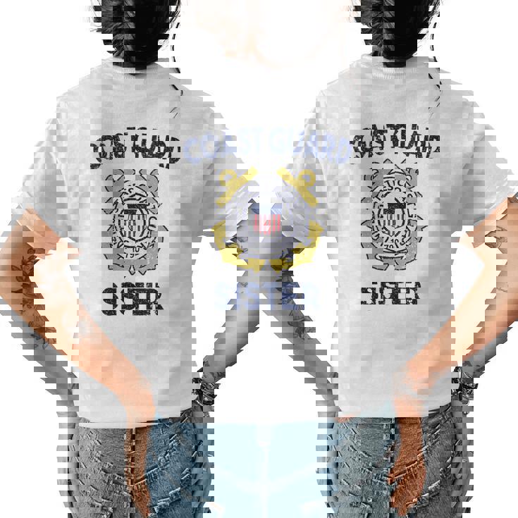 Proud Us Coast Guard Sister Military Pride Gift For Womens Gifts For Sister Funny Gifts Womens Back Print T-shirt