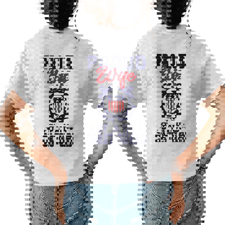 Proud Wife Of A Us Coast Guard Funny Gifts For Wife Womens Back Print T-shirt