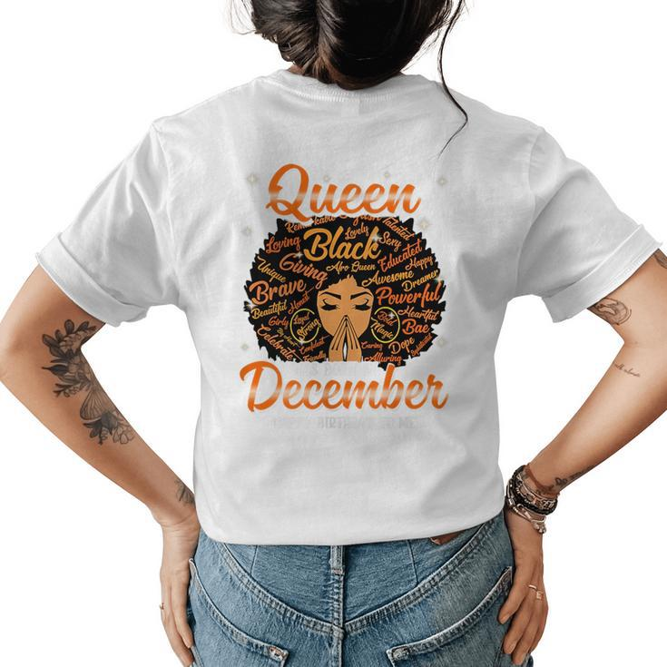 Queen Was Born In December Black History Birthday Junenth  Womens Back Print T-shirt