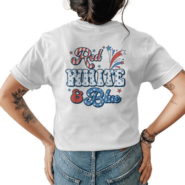 Red White And Blue 4Th Of July Usa Flag Men Women Usa Funny Gifts Womens Back Print T-shirt