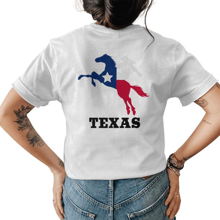 Texas Flag Rodeo Cowboy Cowgirl  For Men For Women Womens Back Print T-shirt