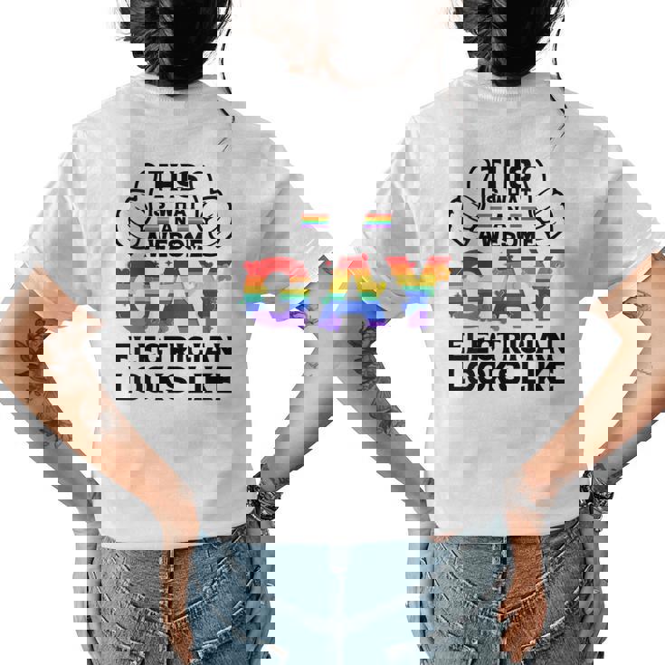 This Is What A Gay Electrician Looks Like Lgbtq Pride Month  Womens Back Print T-shirt