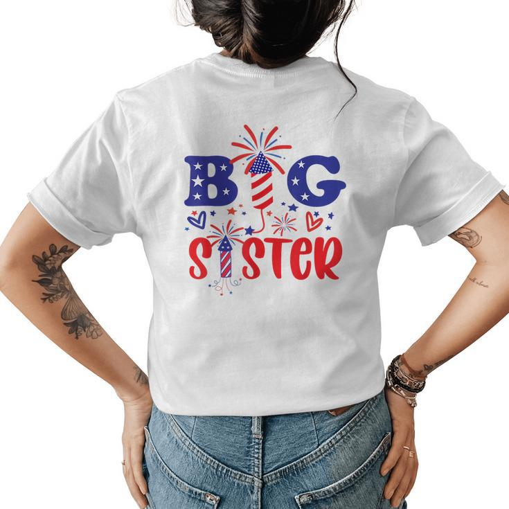This Little Is Going To Be Big Sister 4Th July Big Sister Gifts For Sister Funny Gifts Womens Back Print T-shirt