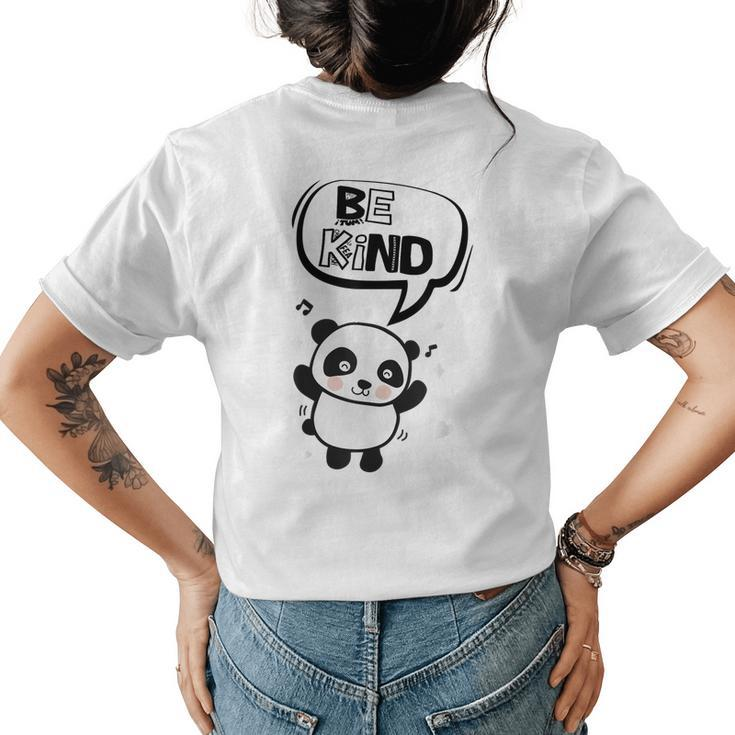 Unity Day Orange  Anti Bullying Gift And Panda Be Kind Womens Back Print T-shirt