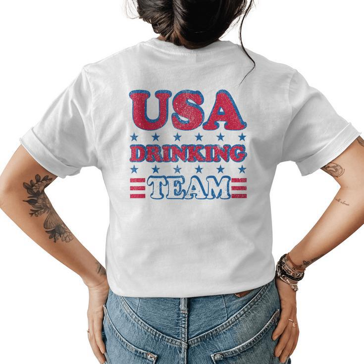 Usa Drinking Team 4Th Of July Independence Day Drunk Women's T-shirt Back Print