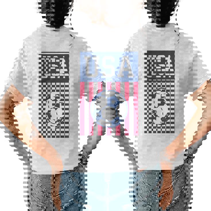 Usa Soccer  Women Men Kids American Soccer Fan  Soccer Funny Gifts Womens Back Print T-shirt