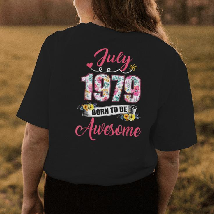 42Nd Birthday Floral Gift For Women Born In July 1979 Womens Back Print T-shirt Unique Gifts