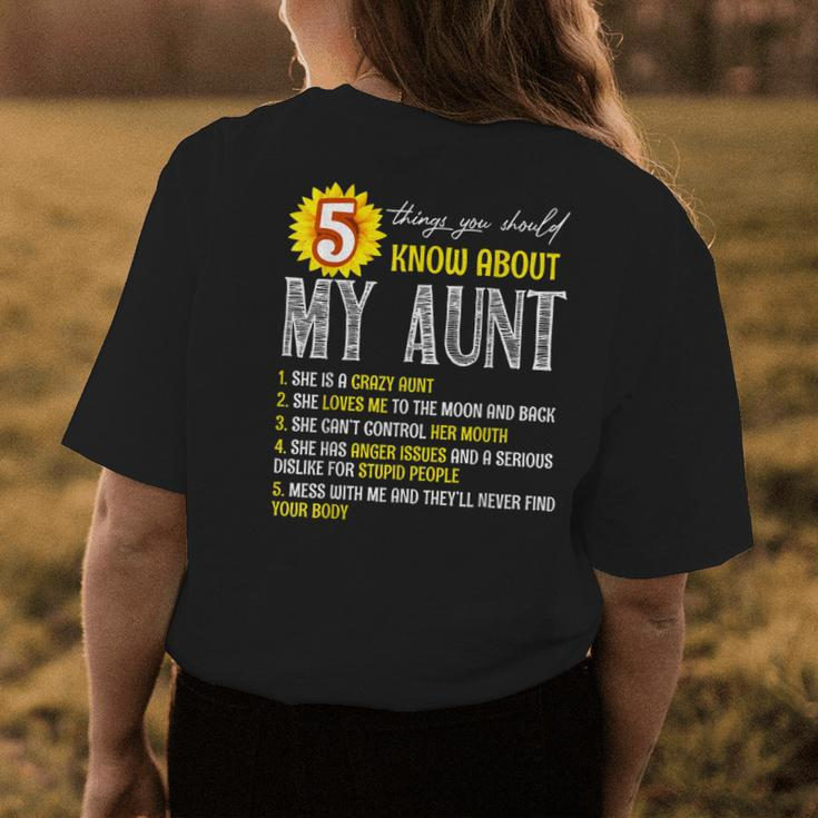 5 Things You Should Know About My Aunt Sunflower Womens Back Print T-shirt Unique Gifts
