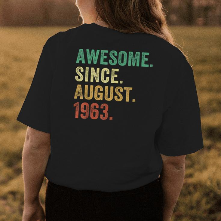 60 Year Old Gift 60Th Birthday Men Awesome Since August 1963 Womens Back Print T-shirt Funny Gifts