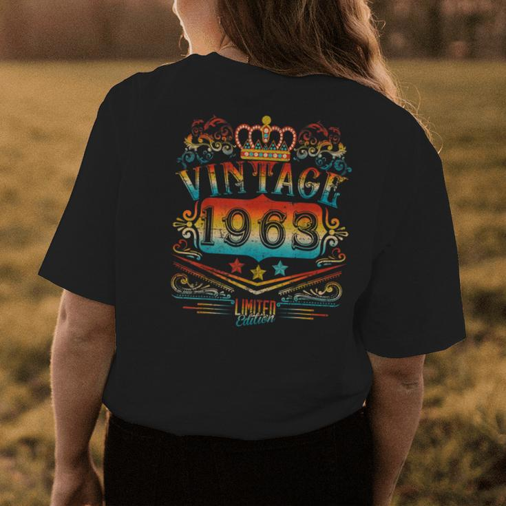 60 Year Old Gifts Vintage 1963 60Th Men Women 60Th Birthday Womens Back Print T-shirt Unique Gifts