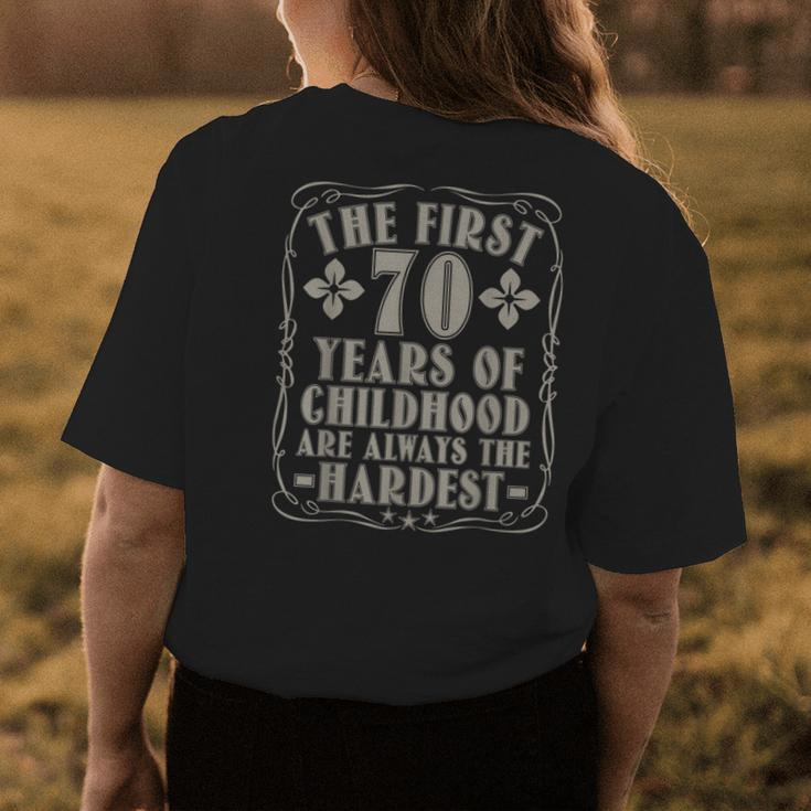 70Th Birthday Vintage Bday 70 Year Old Man Funny 70 Birthday Womens Back Print T-shirt Unique Gifts