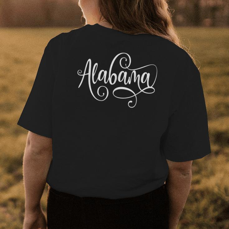 Alabama Bama Fancy White Script Design Women Girls Ns Womens Back Print T-shirt Unique Gifts