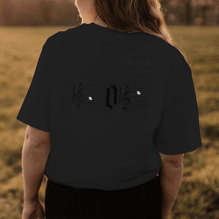 Altonio God With Musical Notes Womens Back Print T-shirt Unique Gifts