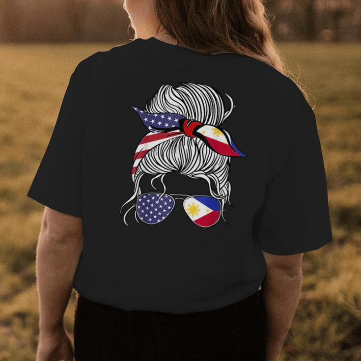 American Filipina Patriot Flag Women Girl Philippines Grown Womens Back Print T-shirt Unique Gifts