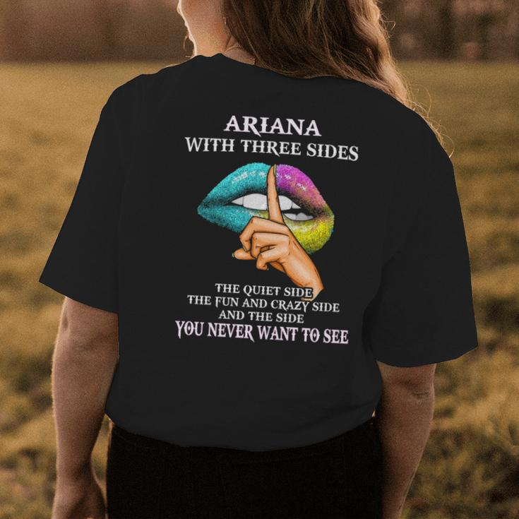 Ariana Name Gift Ariana With Three Sides Womens Back Print T-shirt Funny Gifts