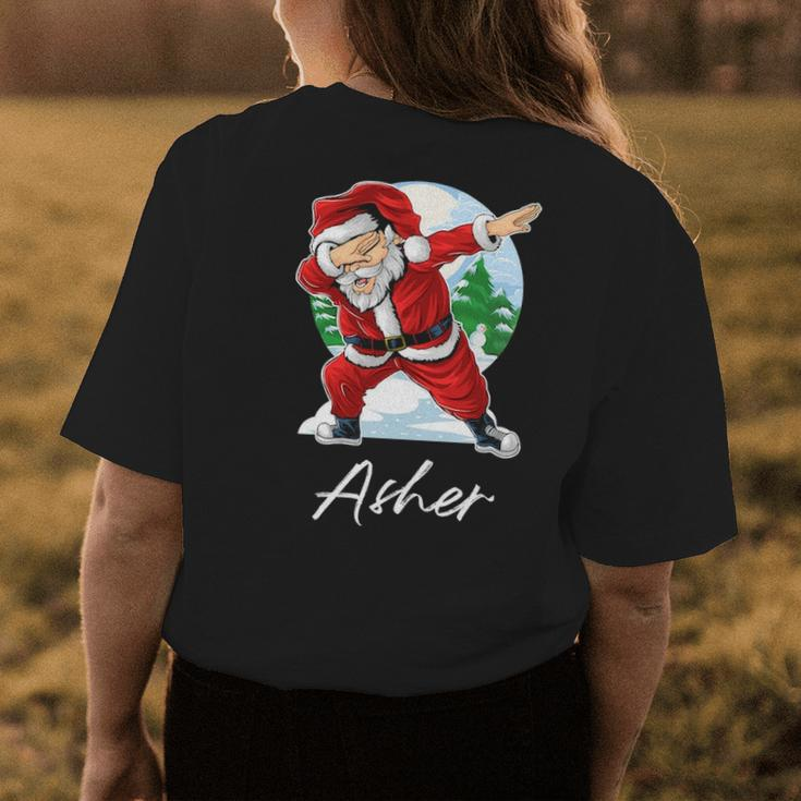Asher Name Gift Santa Asher Womens Back Print T-shirt Funny Gifts