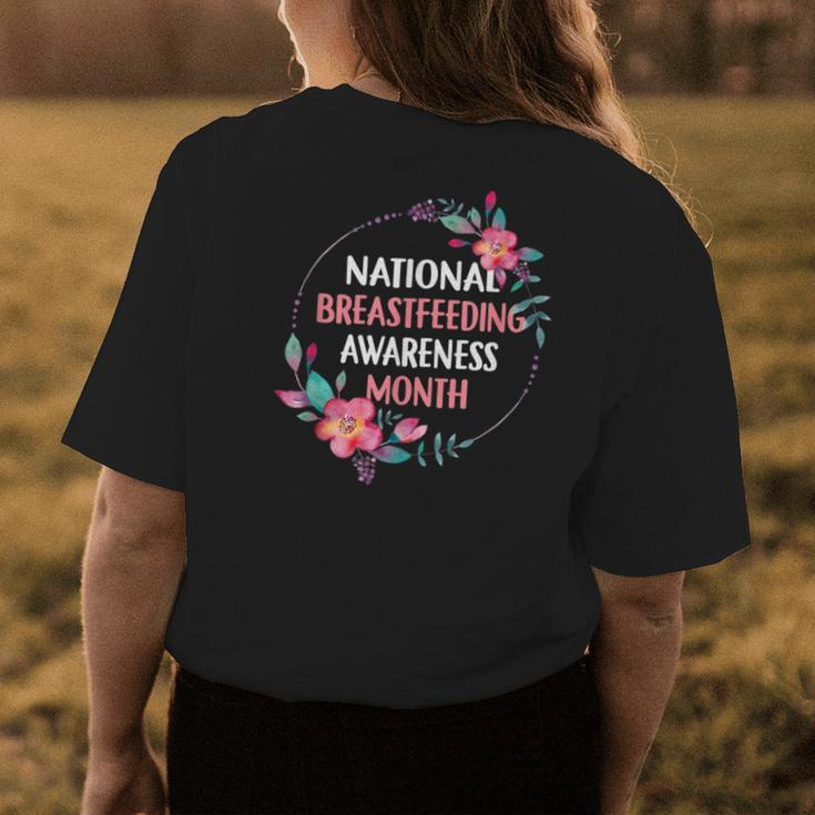 August Floral Mother National Breastfeeding Awareness Month Womens Back Print T-shirt Unique Gifts