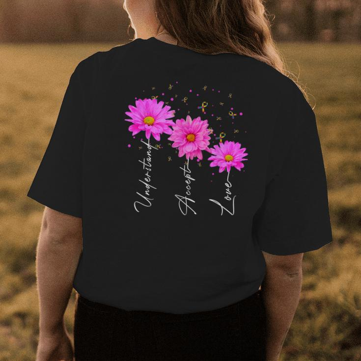 Autism Mom Autism Awareness Daisy Flower Women Gift Womens Back Print T-shirt Unique Gifts