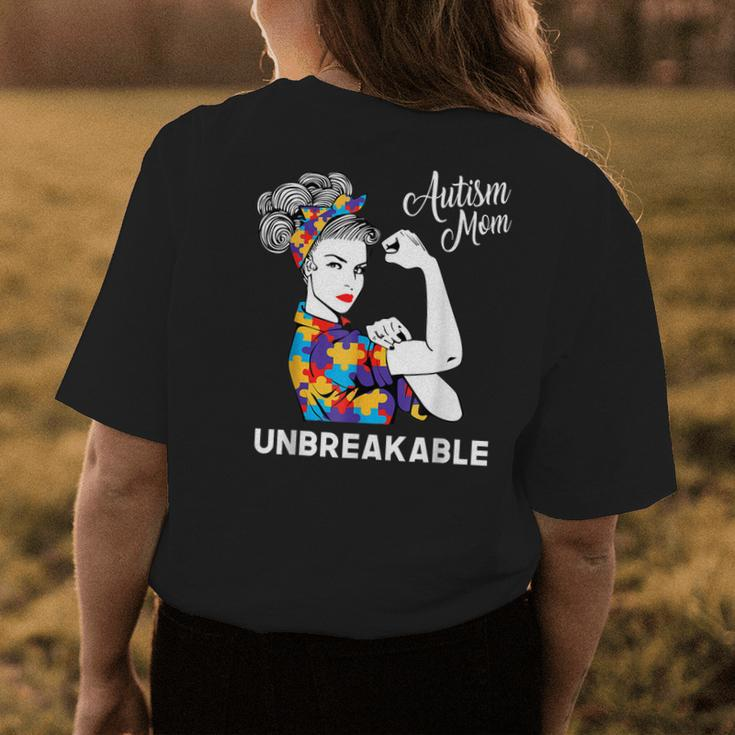 Autism Mom Unbreakable World Autism Awareness Day Best Gift Womens Back Print T-shirt Unique Gifts