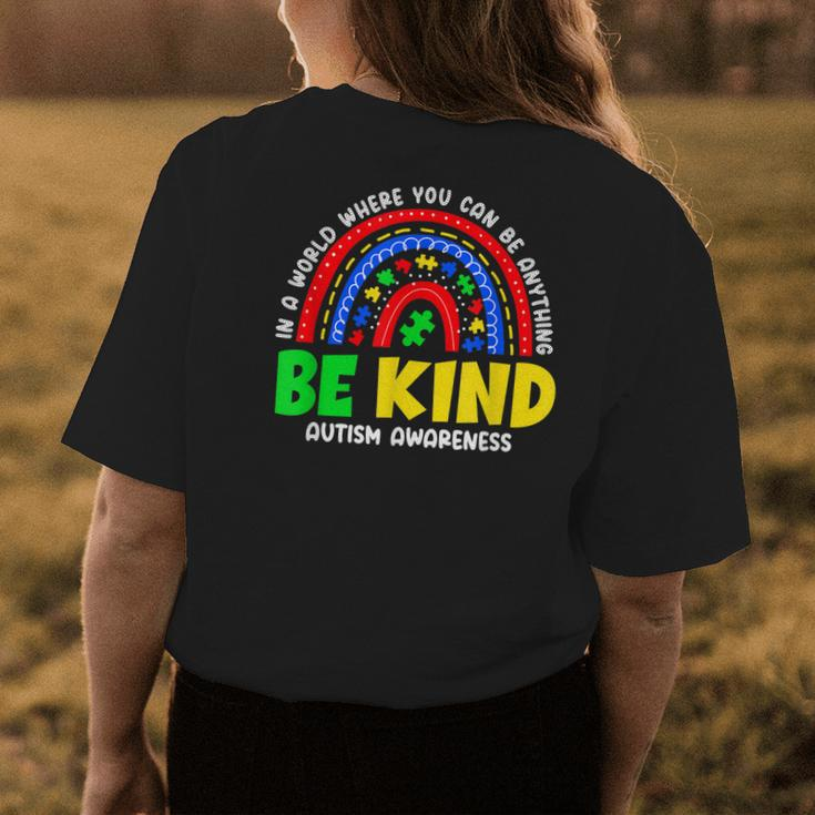 Autism Son Child Daughter Mom Rainbow Be Kind Womens Back Print T-shirt Unique Gifts