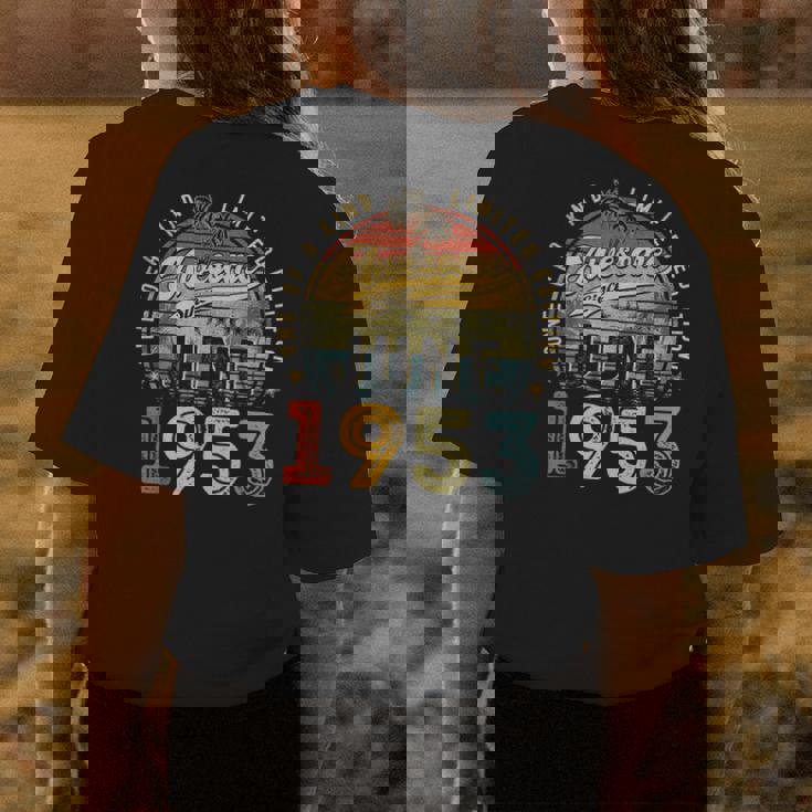 Awesome Since June 1953 Vintage 70Th Birthday Party Retro Womens Back Print T-shirt Unique Gifts